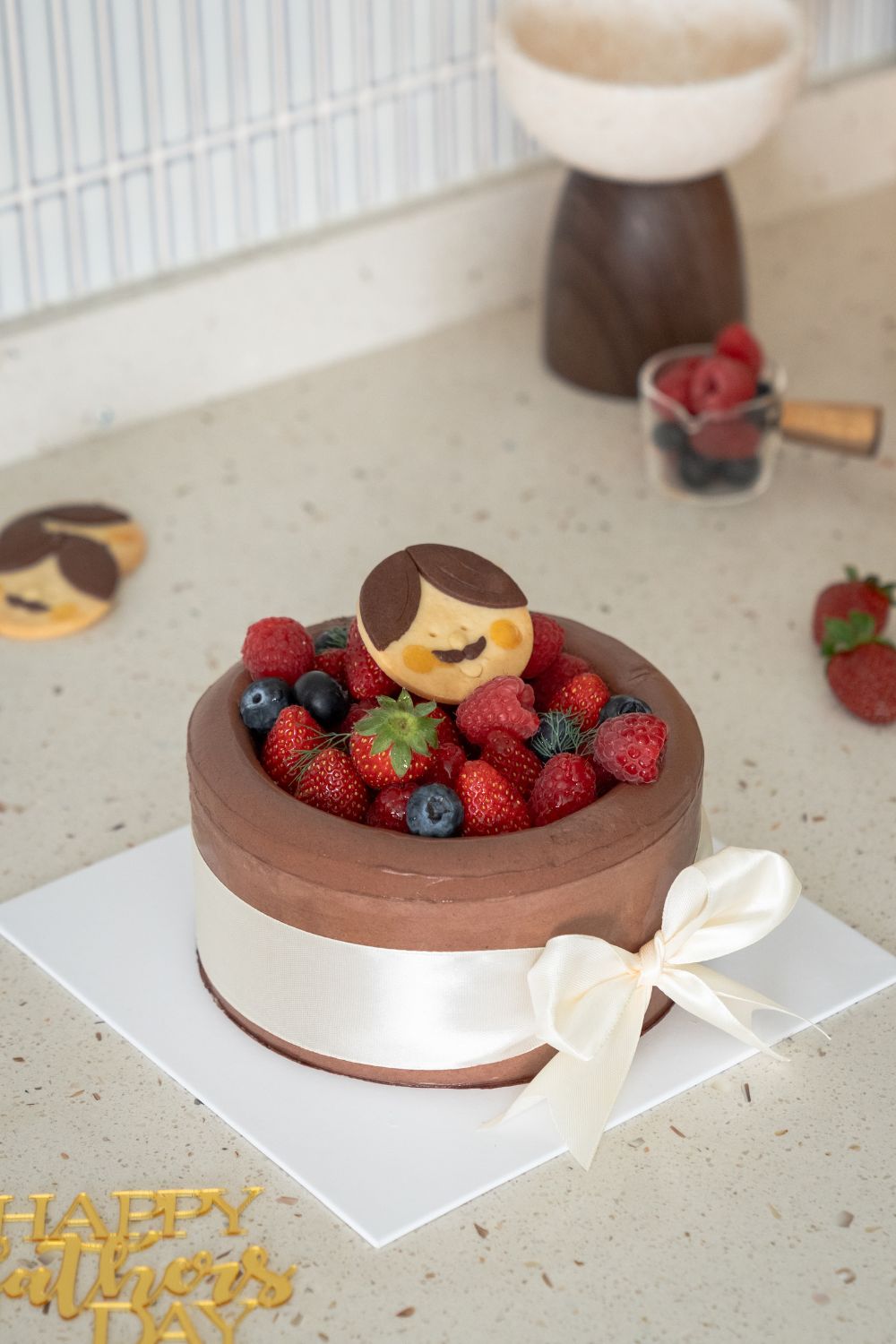 Raspberry Chocolate Father's Day Cake