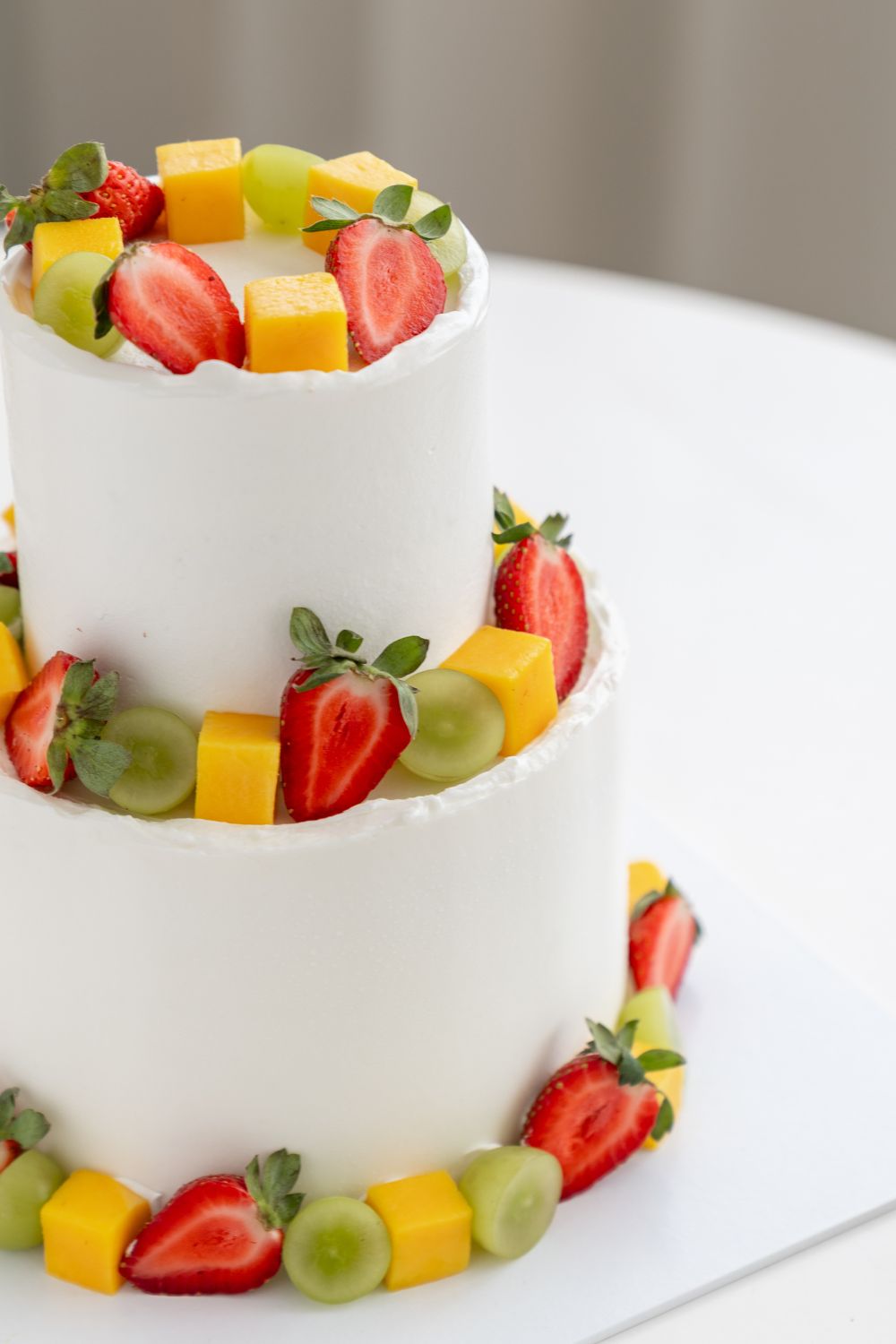Two Tier Mixed Fruit Fresh Cream Cake